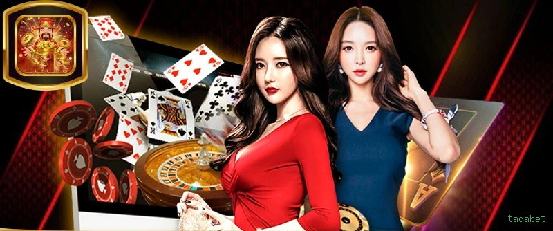 Imagem promocional do cassino online da tadabet mostrando jogos ao vivo